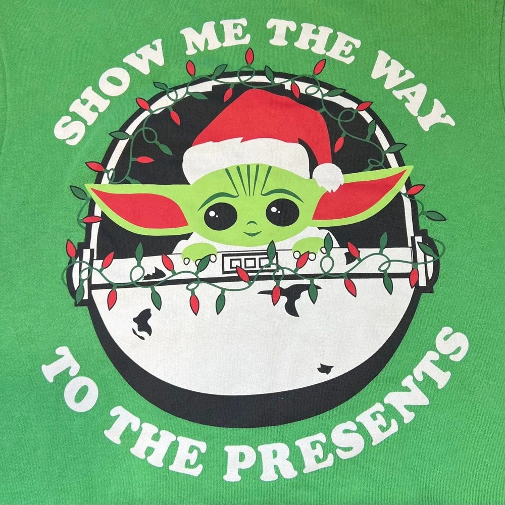 Star Wars Grogu Christmas Sweatshirt XL Green Show Me‎ The Way Presents Holiday
